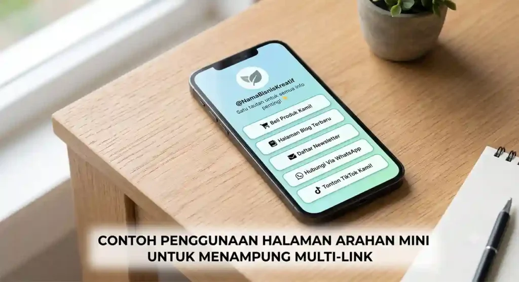Contoh penggunaan landing page Linktree
